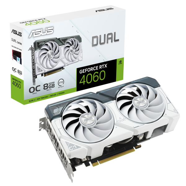 ASUS Dual GeForce RTX™ 4060 Ti Branco Edição OC 8GB GDDR6