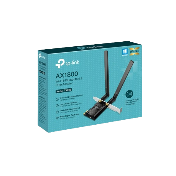 PLACA DE REDE TP-LINK ARCHER TX20E AX1800 WI-FI BLUETOOTH 5.2 PCI EXPRESS