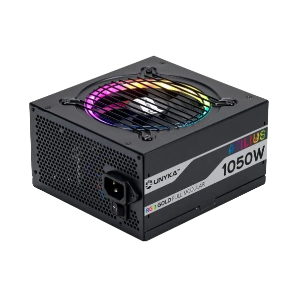 FONTE DE ALIMENTAÇÃO GAMING ATILIUS RGB 1050W-BLACK -92% EFICIENCIA 140MM FULL MODULAR