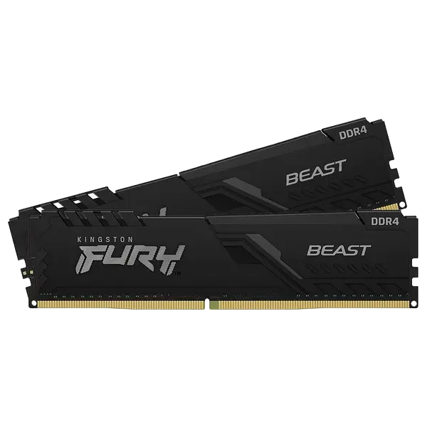 Memória RAM Kingston Fury Beast 16GB (2x8GB) DDR4-3200MHz 1R CL16 Preta