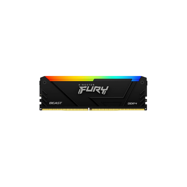 Memória RAM Dimm 8GB DDR4 Kingston CL16 3200Mhz Fury Beast RGB Preta