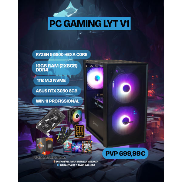 LYT V8 - i5 12400F / RTX 3050 / 16GB DDR4 / WINDOWS 11