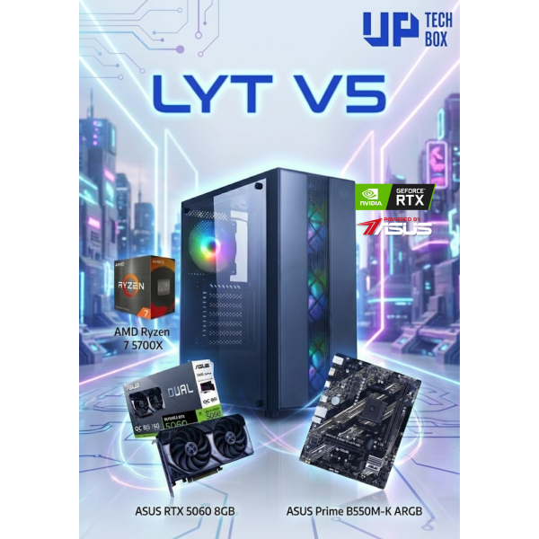 LYT V5 - AMD RYZEN 7 5700X / RTX 5060 8GB / 32GB RAM / 1TB SSD / WINDOWS 11